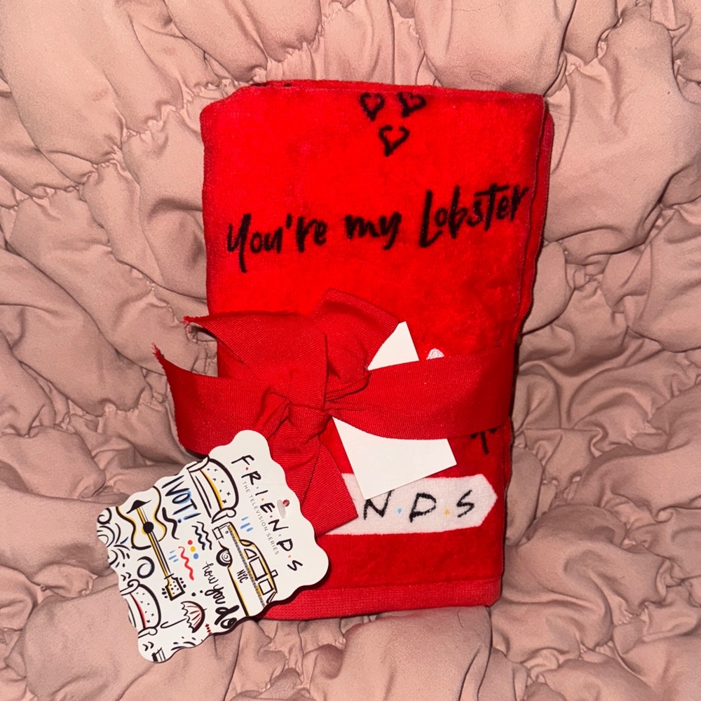 Red 'You're My Lobster' Hand towels